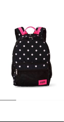 Pink backpack with pokidots