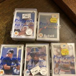 Baseball Cards:  1990 Pro Sports (Upper Deck) Team Sets