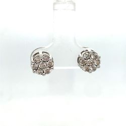 10KT White Gold Diamond Flower Earrings 1.90g .8CTW 184659/12
