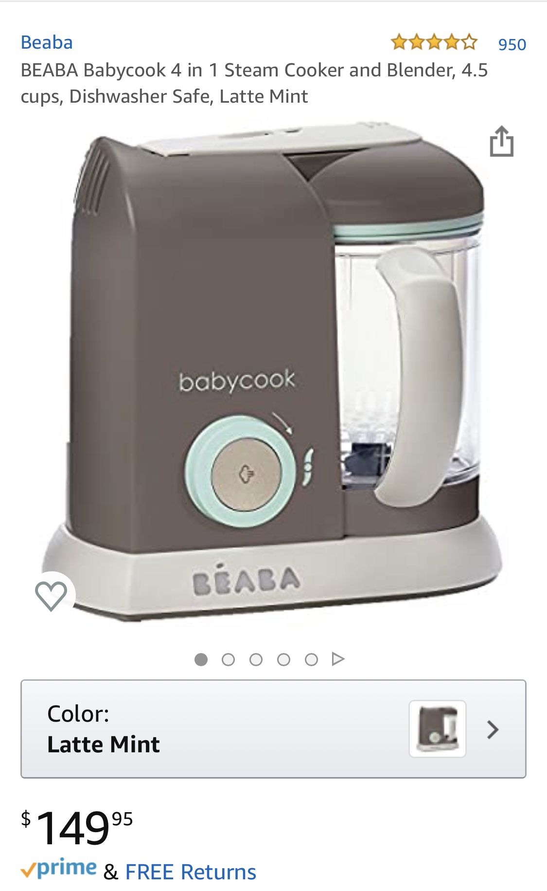 BEABA babycook in Steam cooker and blender
