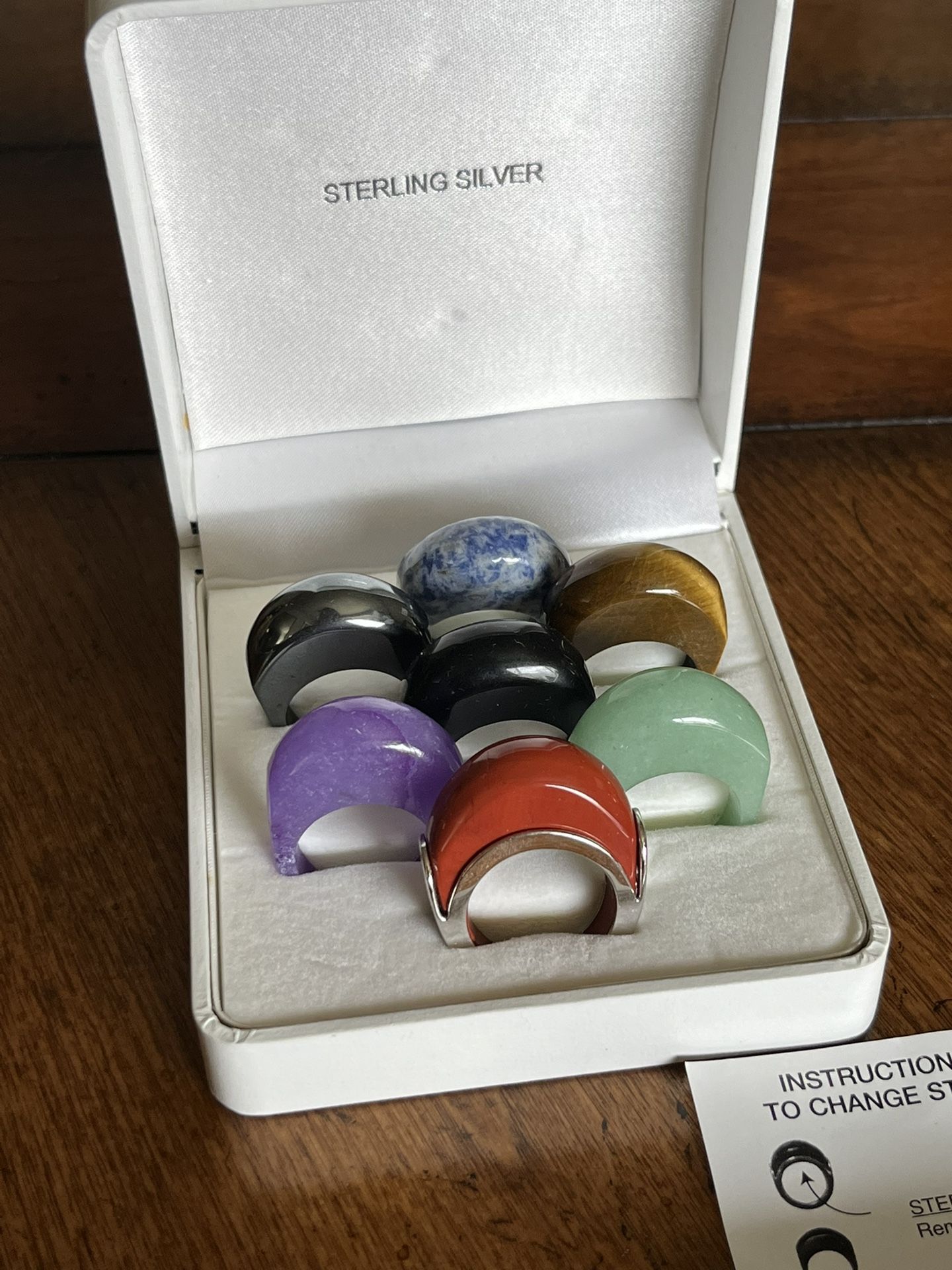 Vintage JcPenny 8pc Interchangeable Ring Set