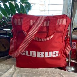 70s Vintage Red Globus Travel Messenger Side Bag