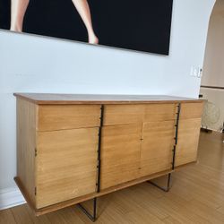 Media Console Wood Industrial Mid Century Cabinet