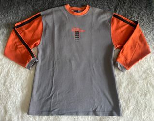 Y2K No Fear Two-Tone Crewneck Sweatshirt Oversized Pull Over, Size Medium