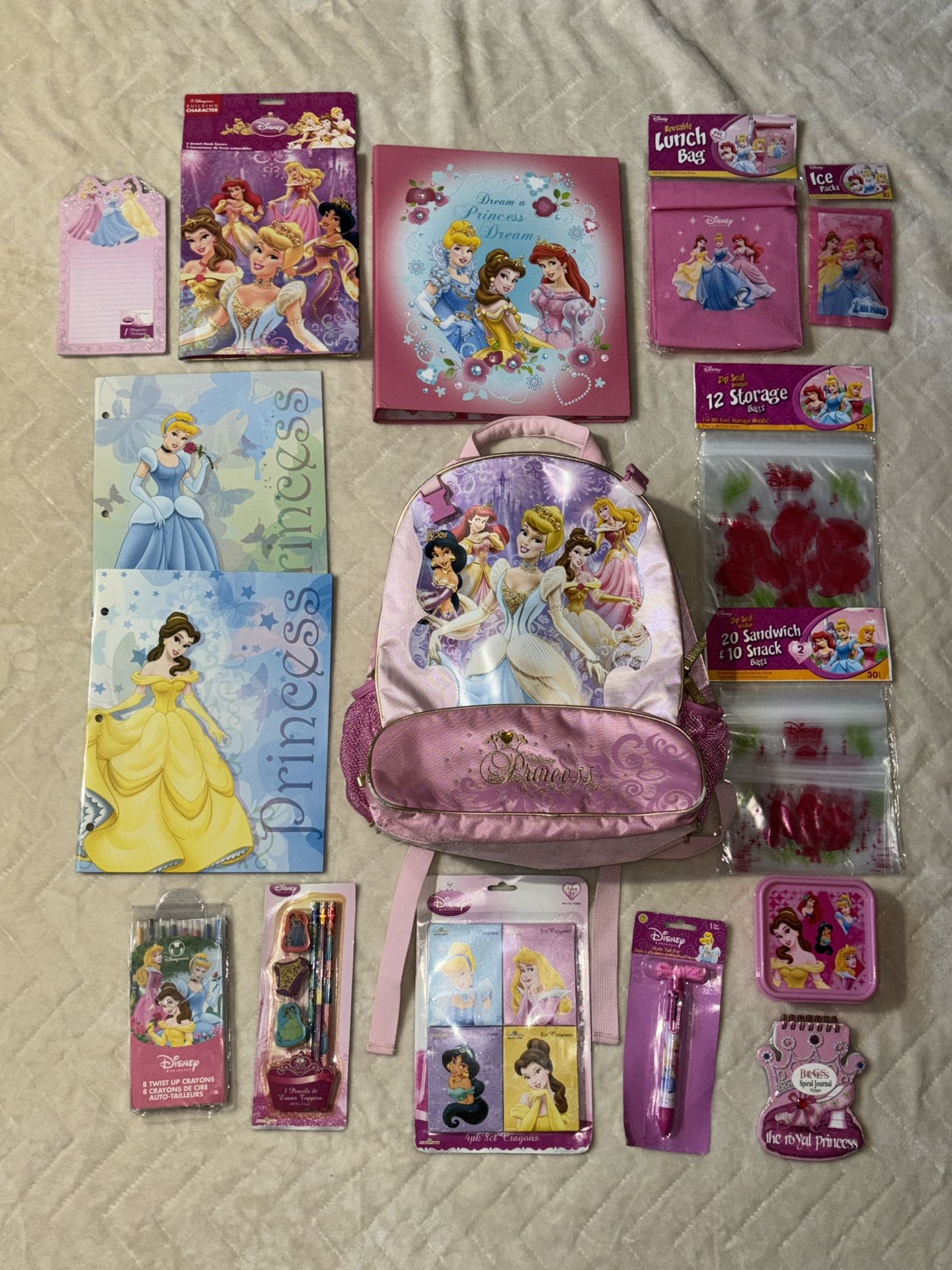 Disney Princess Backpack and Disney Princess School Supplies - SEE DESCRIPTION