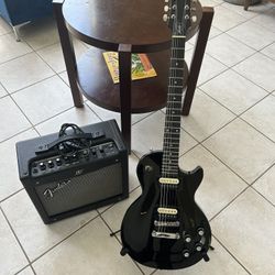 Epiphone Studio LT Ebony Guitar & Fender Mustang V.2 Amp