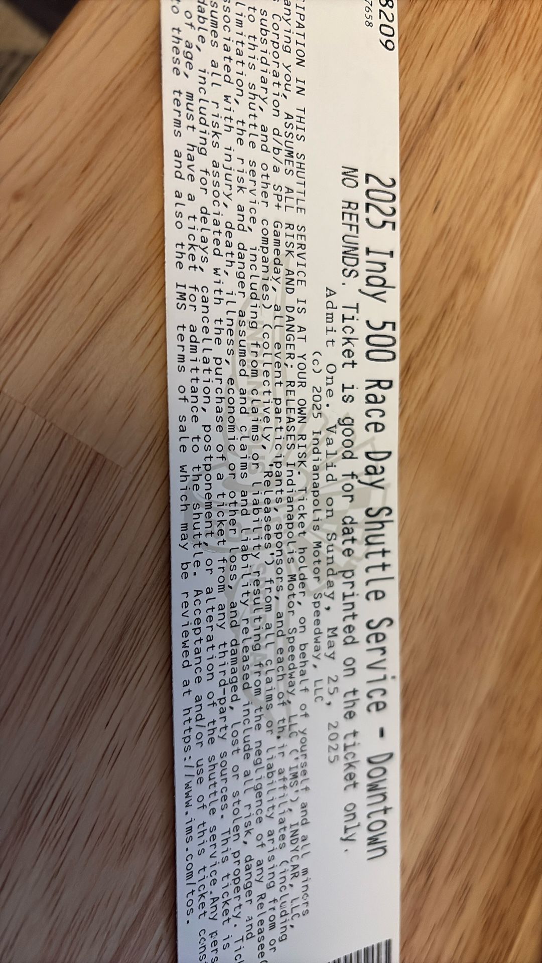 Indy 500 - Shuttle Tickets - Downtown