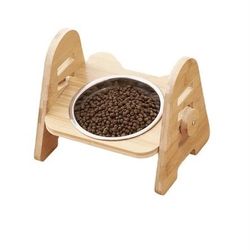 Bamboo Single Pet Bowl Feeder $20 Or 2/$30