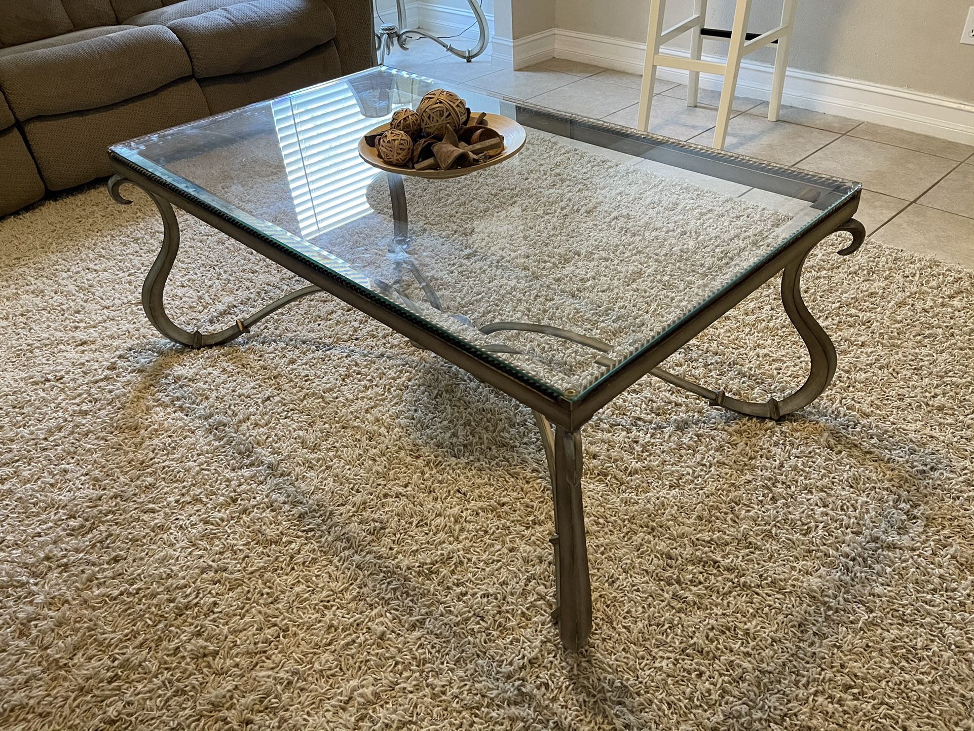 Glass Coffee table and end tables