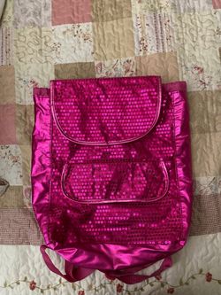 Pink sparkly backpack
