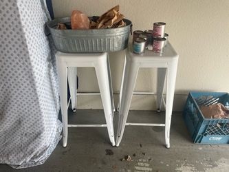 Rustic white tall bar stools