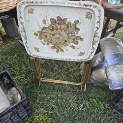Vintage TV tray's And stand