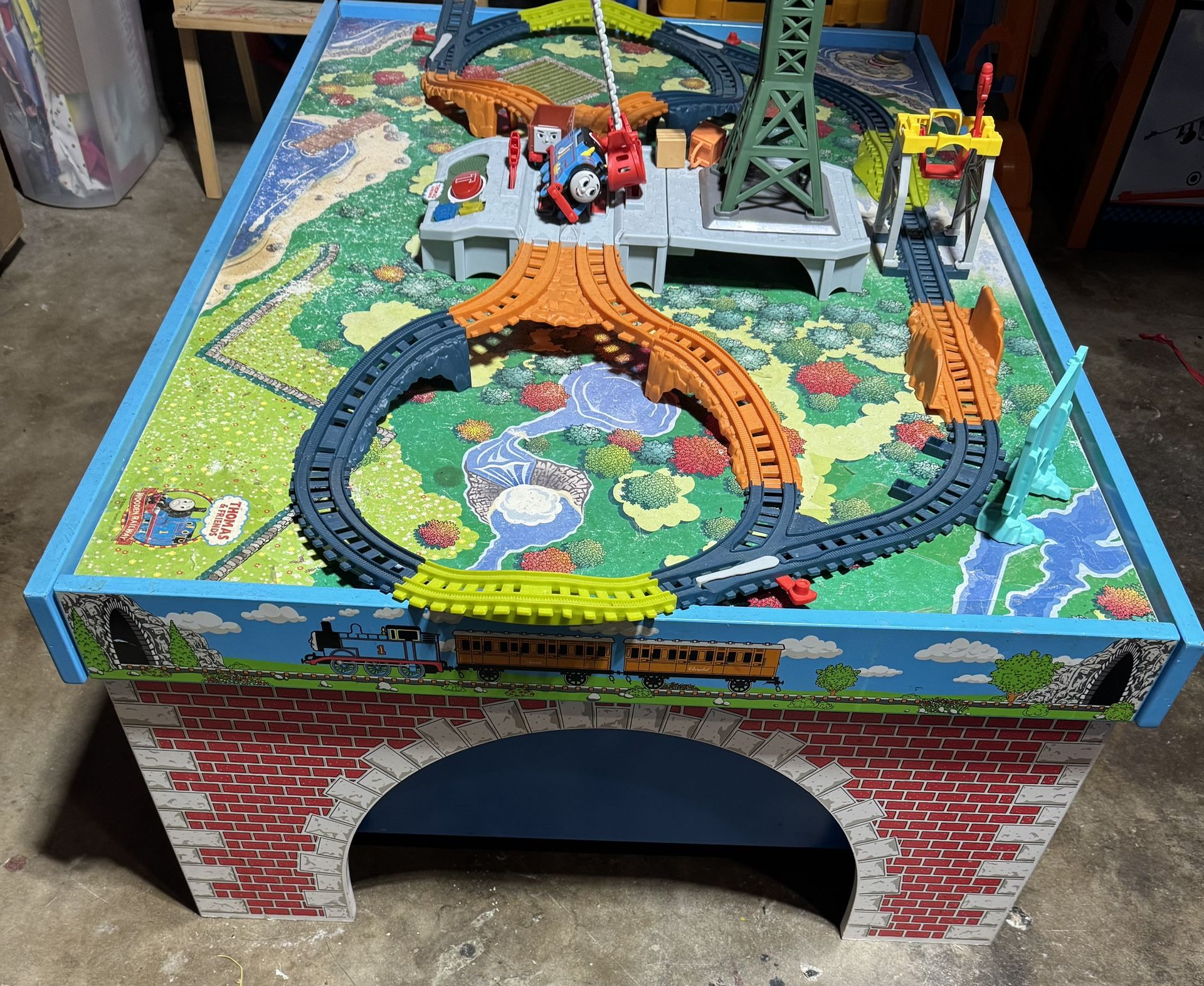 Thomas the train table measures 49.5 inches Long × 33.5 inches W × 18 inches H.