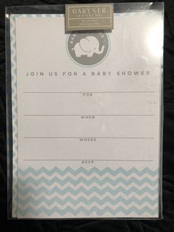 Babyshower Blue Elephant Invitations