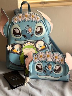 Loungefly Disney Stitch Mini Backpacks and wallet