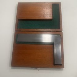 Lufkin No.166-6” Square With Original Wooden Case Machinist Tool 