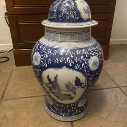 Chinese Blue And White Porcelain Ginger Jar