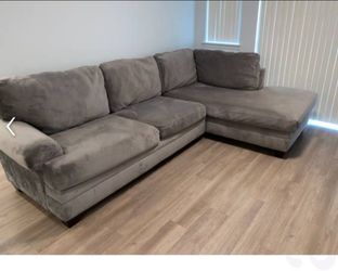 Gray Microfiber Sectional Sofa