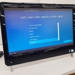 Dell 23 Inch All In One Desktop PC Intel Duo Core 8 GB Ram 500 GB HD DVD-RW Webcam WiFi Bluetooth Windows 10
