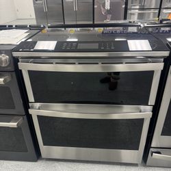GE Profile Slide In Double Oven Electric Rage And Air Fly
