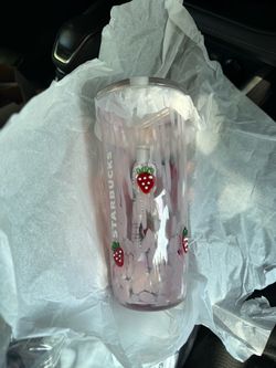 Starbucks Strawberry Glass Tumbler
