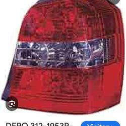 2004 - 2007 Toyota Highlander Tail Light Position Passeger Side