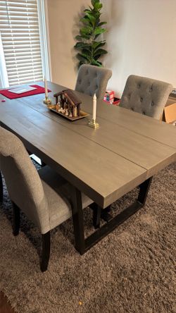 Gray dining table