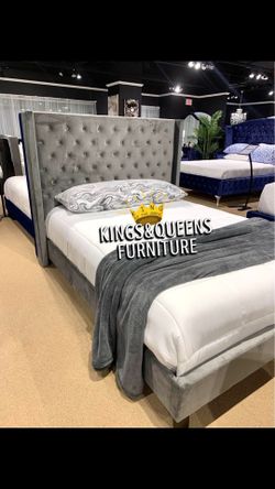 New Queen bed frame with mattress