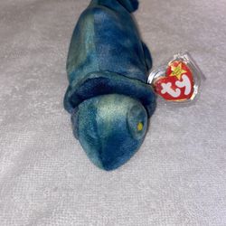 1997 TY BEANIE BABY ERROR "IGGY THE IGUANA" WITH RAINBOW THE CHAMELEON TAGS NEW