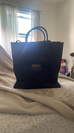 Gucci, Black GG Nylon Leather Bag