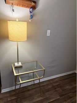 Retro side table and lamp