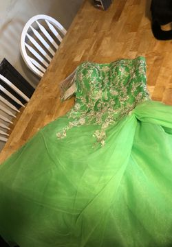 Size 10 precious formals prom dress “lime fizz”