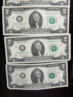 Nice 👍!! (4)  Uncirculated $2 Bills – Series 2017A - Different Federal Reserve Districts