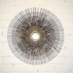 Mid-Century Modern Brutalist Sunburst Wall Sculpture by William Friedle, c.1970s - Delivery Available  