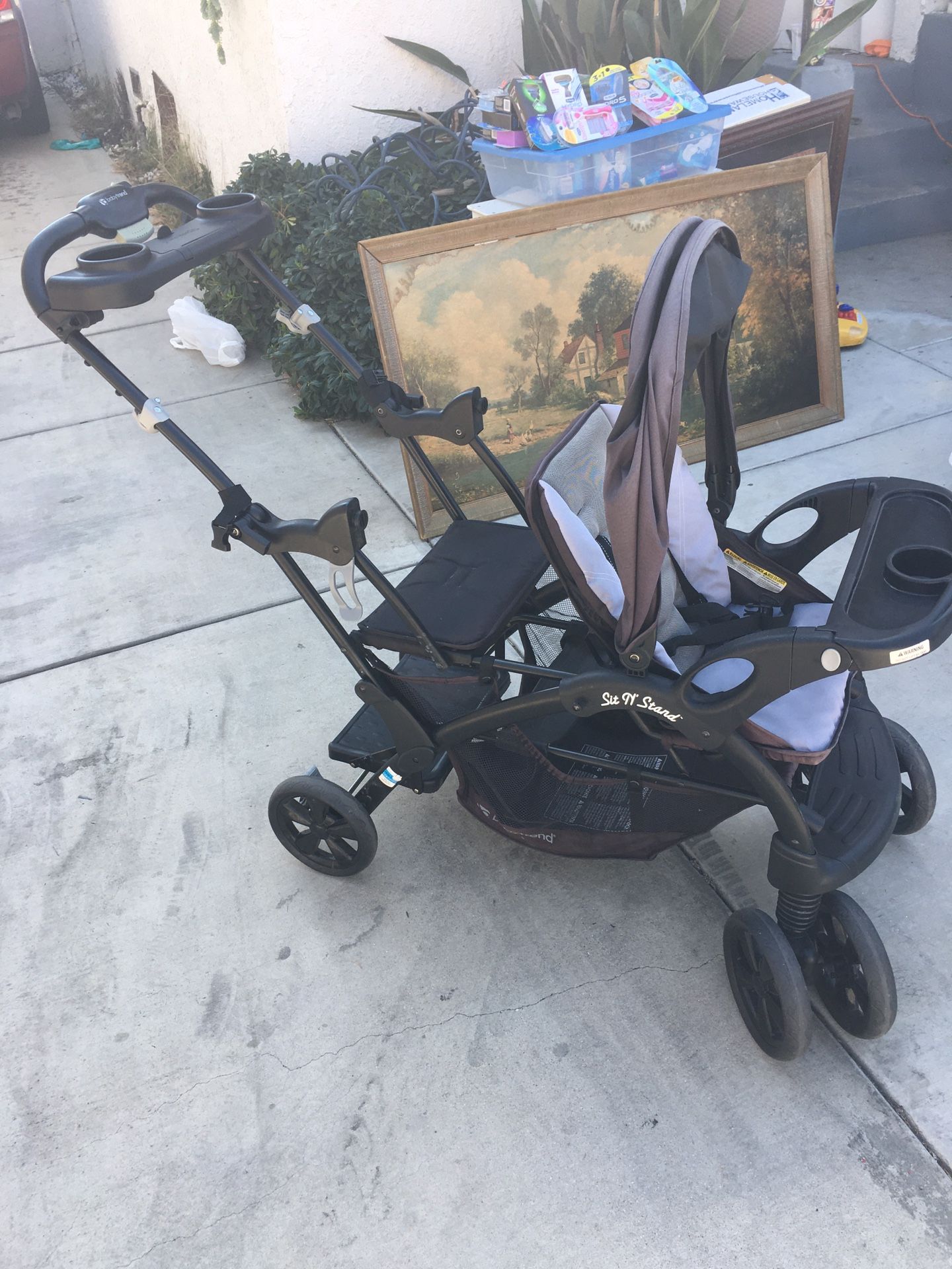 Double baby stroller