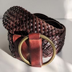 Leather Braided Belt - Brown