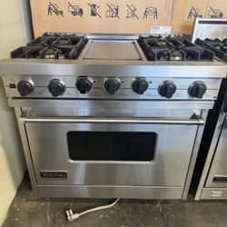 Viking 36” Stainless Steel Gas Range Stove Dual Fuel 