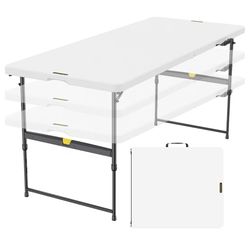 White 6ft Portable Folding Table
