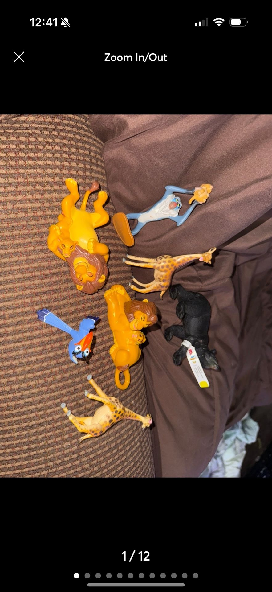 vintage Disney The Lion King MUFASA & SIMBA PVC Father & Son Figures lot