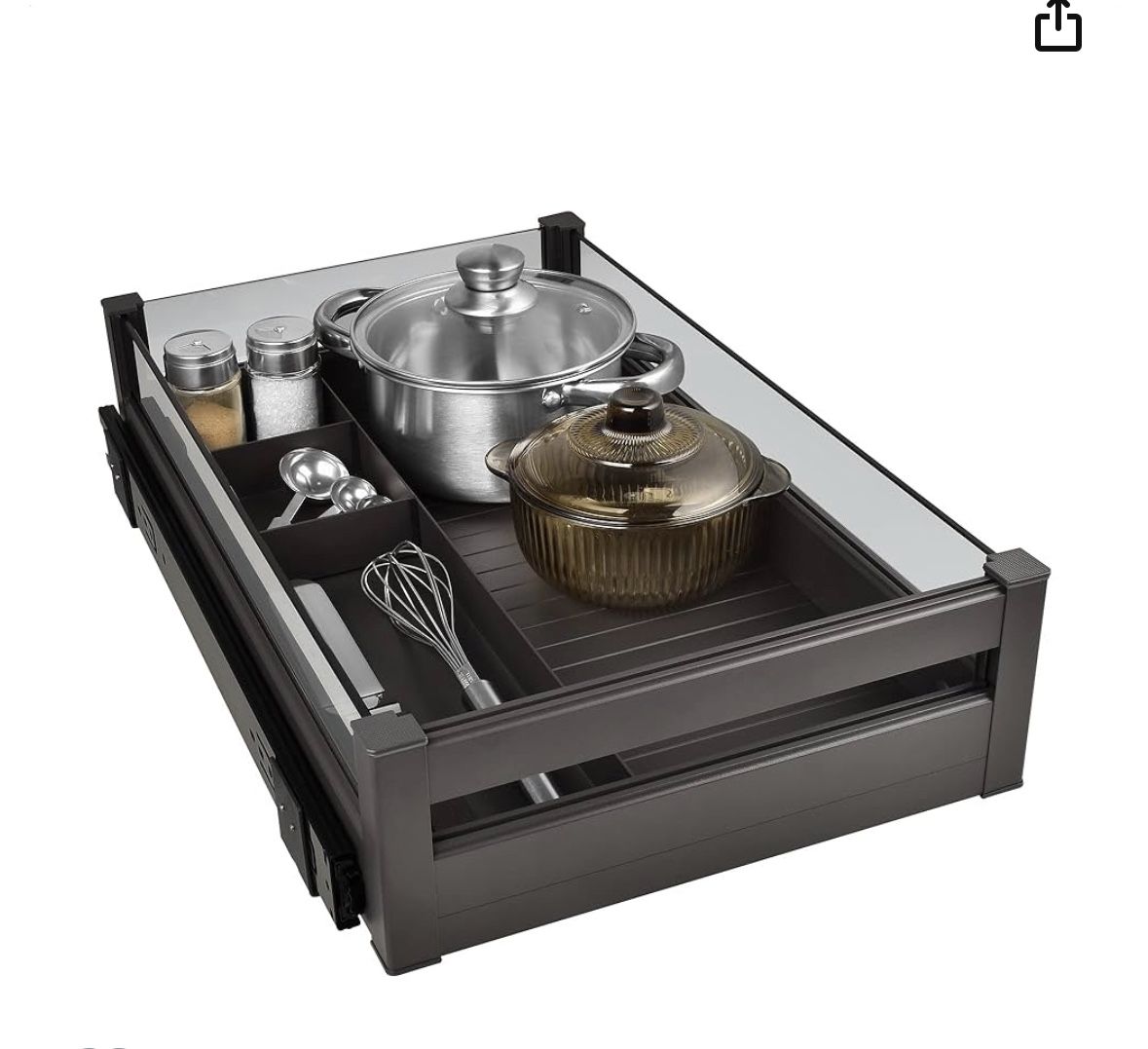 JOMOLA Pull Out Kitchen Cabinet Drawer Roll Out Pantry Shelves Heavy Duty Sliding Tray for Cabinet Full Extension Kitchen Cupboard Slide Out Shelves O