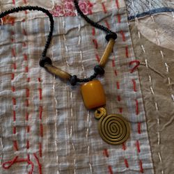 Tribal Necklace/brass Charm