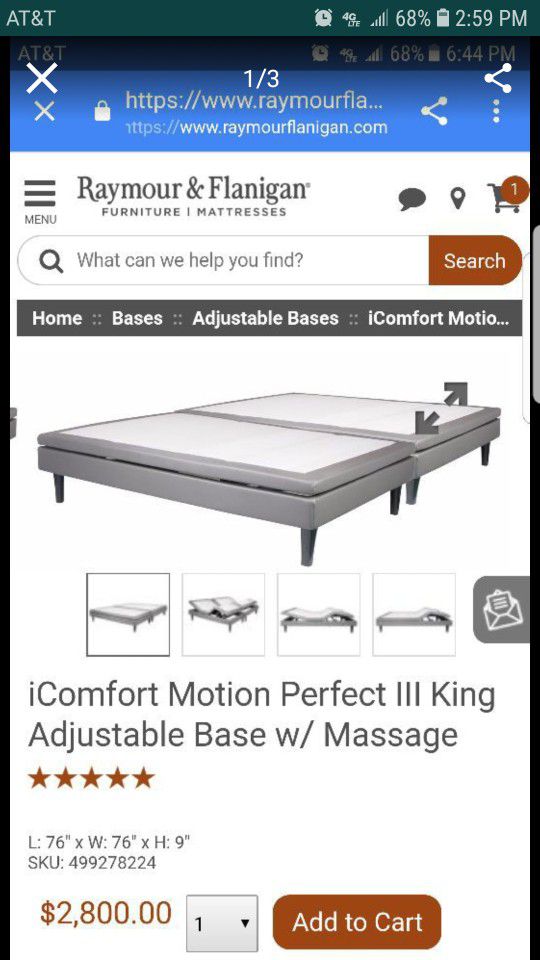 King Size Dual Adjustable Frame Bed Brand New Never Opened 