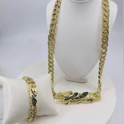 San Judas Tadeo Collar Y Pulsera SAIN JUDE bracelet and necklace GOLD PLATED