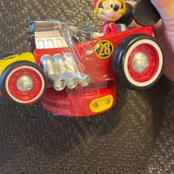 Disney Mickey Mouse Roadster Racer RC Vehicle Toy Kids Car Pre-Owned Works Great