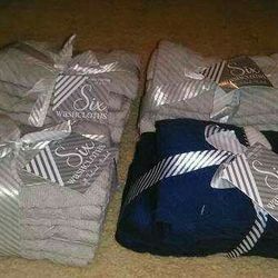 6 pk. Washcloths! Brand new! Gray or blue 