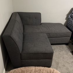 Two Piece Grey Sectional Couch 