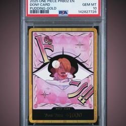One Piece Card Game TCG PRB02 Charlotte Pudding Gold Don!! PSA 10