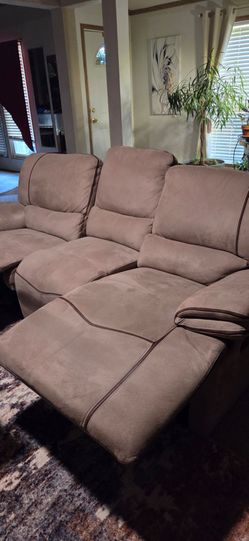 Reclining microfiber couch