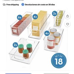 iDESIGN Kit de Inicio de Contenedor de Cocina Linus Juego de 18 Piezas, Transparente