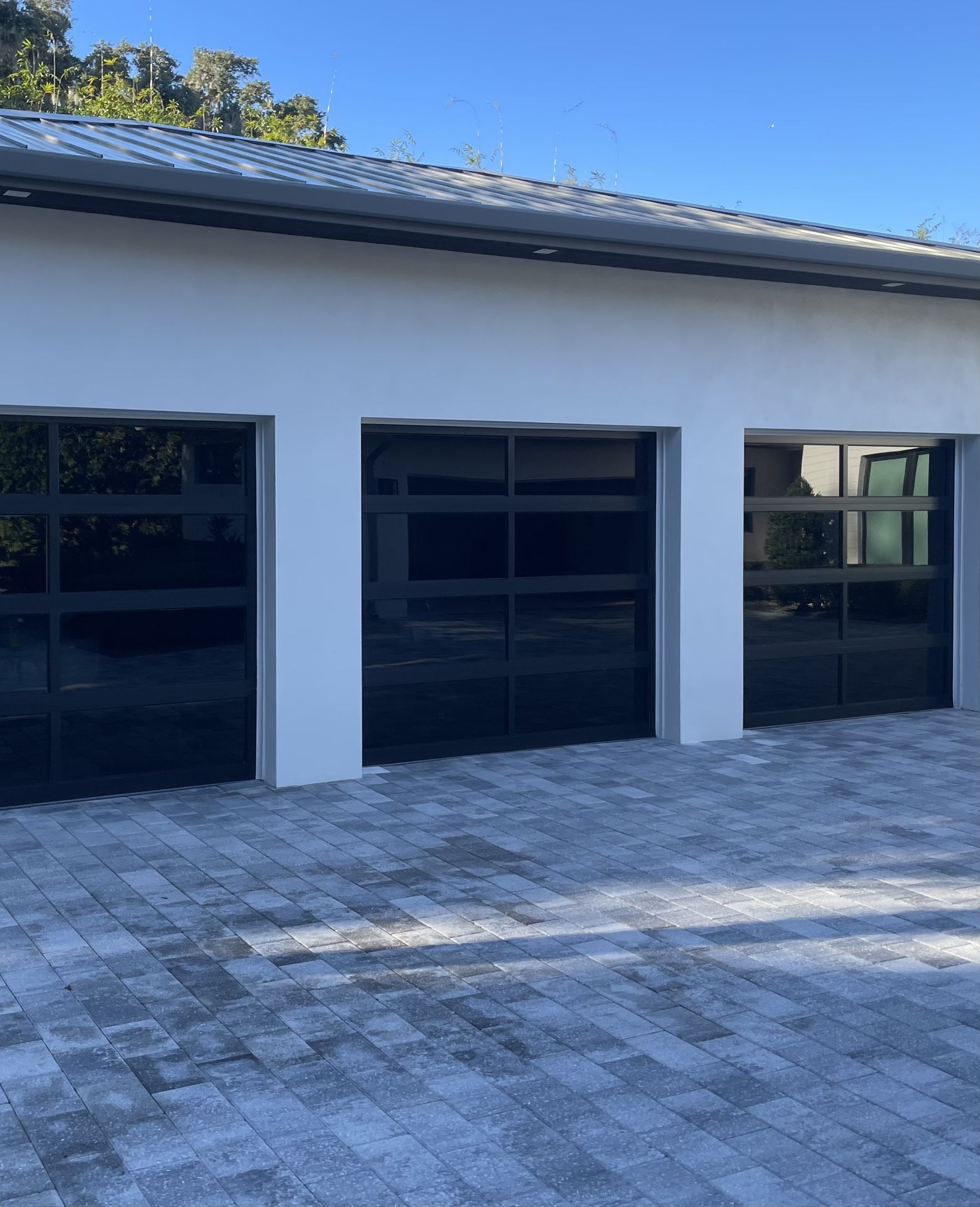 Black Full Glass Garage Doors ( Set Of 3)